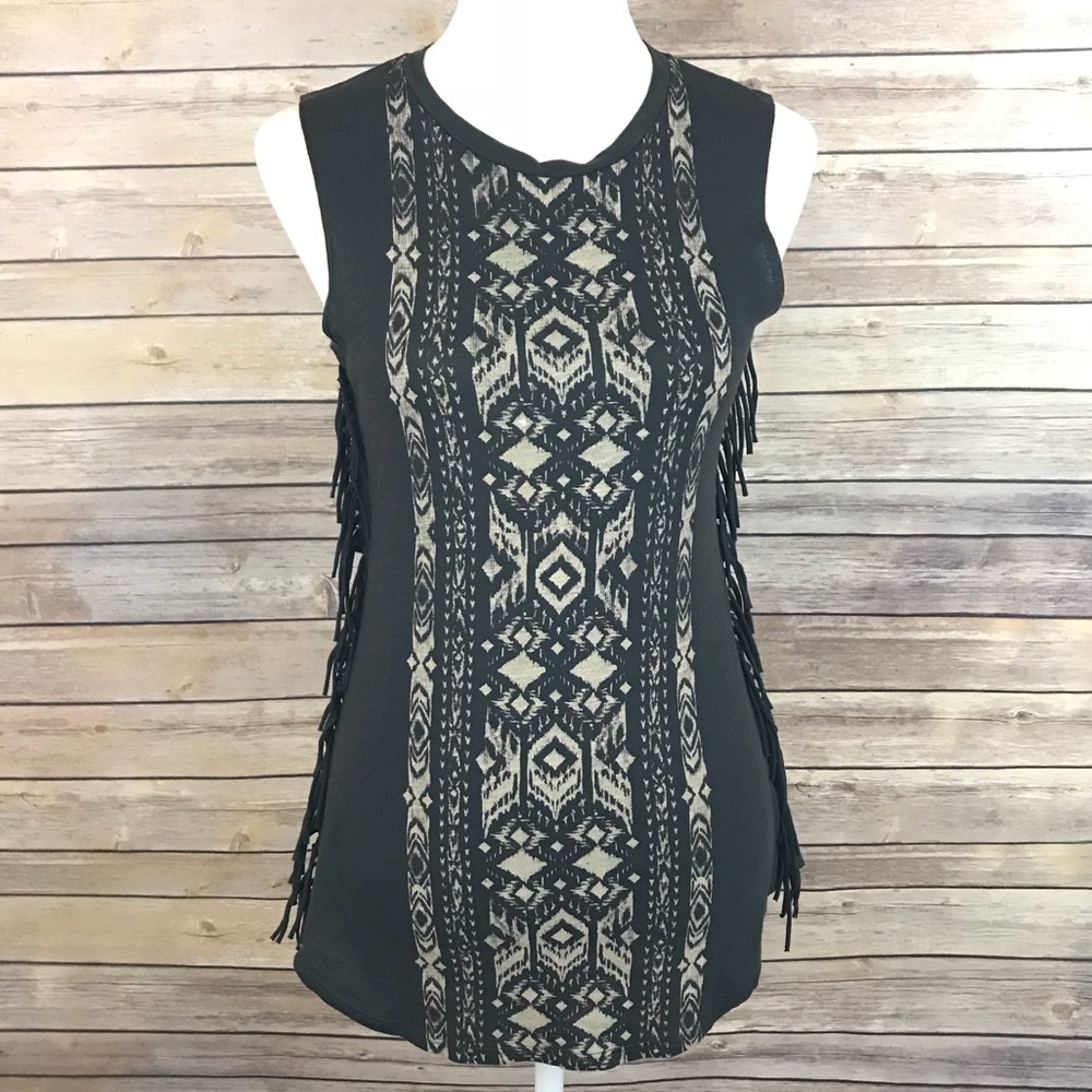 Billabong Ikat Aztec sleeveless fringe tank